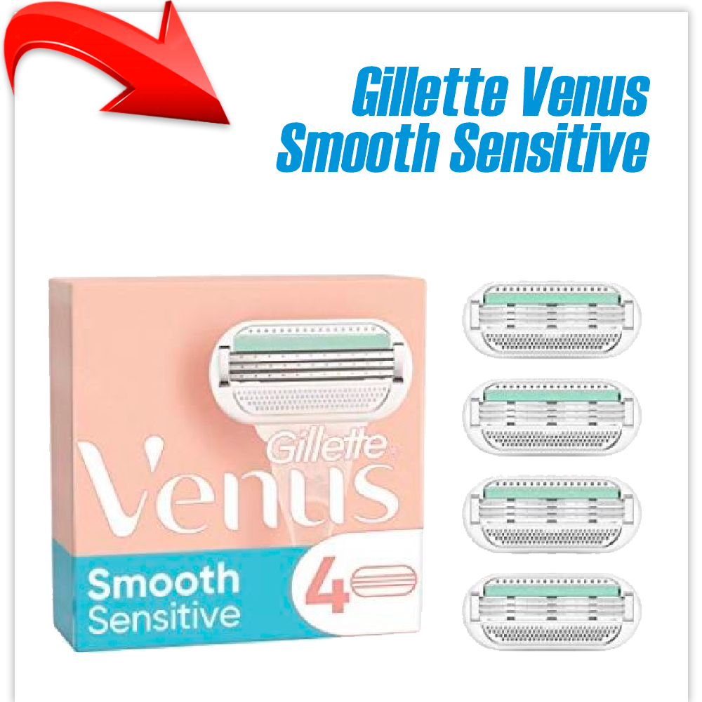 Сменные кассеты для бритья Gillette Venus Smooth Sensitive (4 шт)