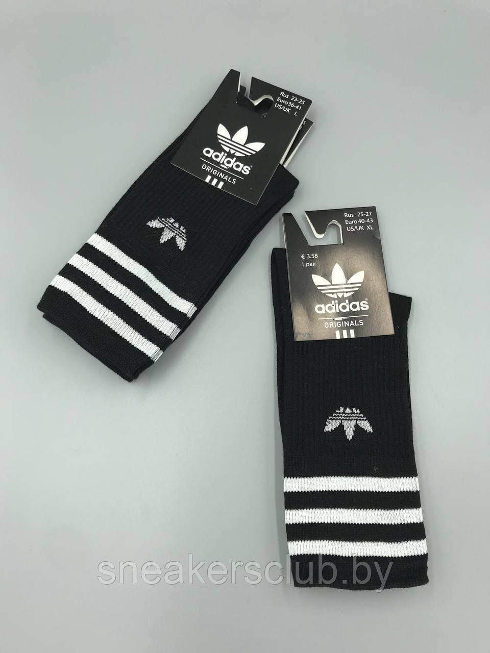 Черные носки Adidas / удлиненные носки / носки с резинкой - фото 2 - id-p173350459