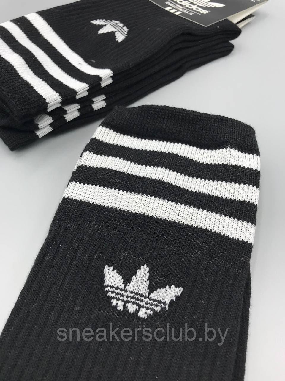 Черные носки Adidas / удлиненные носки / носки с резинкой - фото 3 - id-p173350459