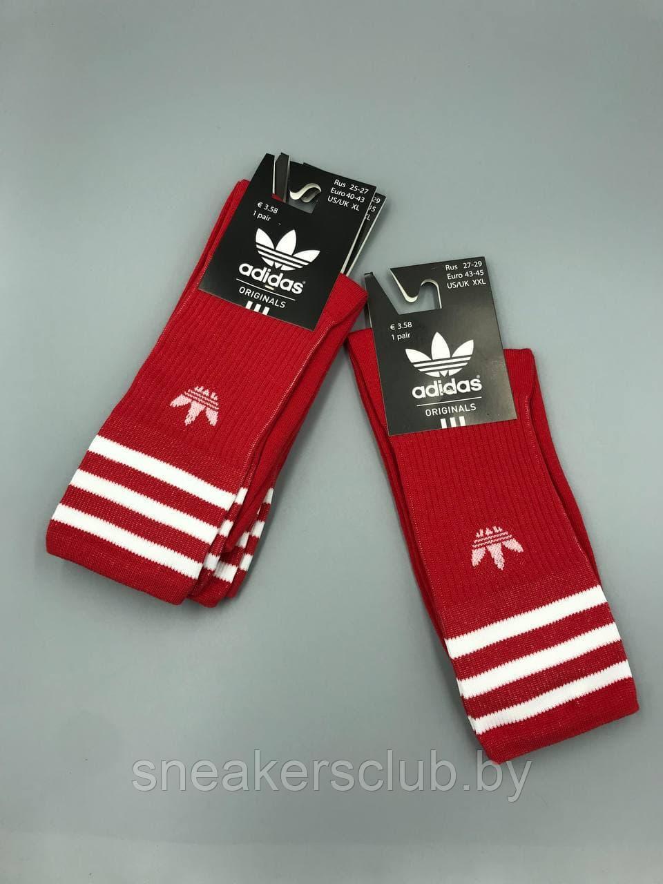 Красные носки Adidas / удлиненные носки / носки с резинкой - фото 4 - id-p173350473