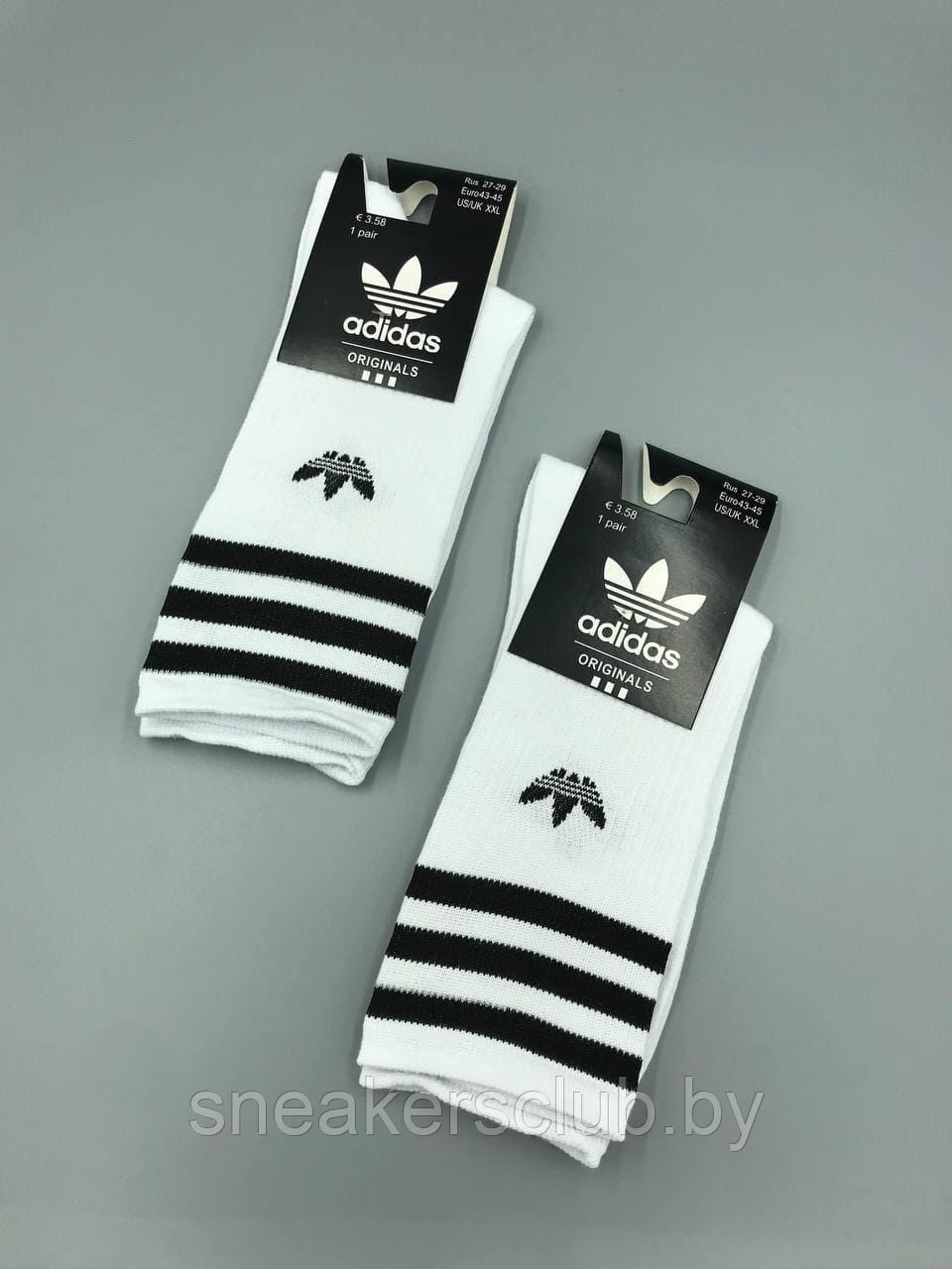 Белые носки Adidas / размер 43-45 / удлиненные носки / носки с резинкой - фото 2 - id-p173350508