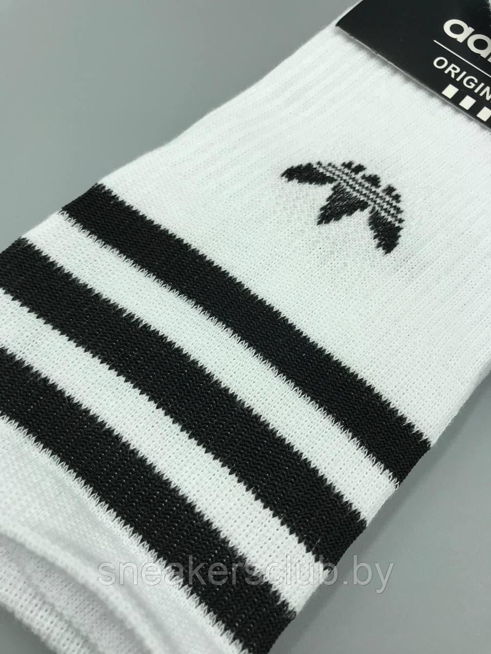 Белые носки Adidas / размер 43-45 / удлиненные носки / носки с резинкой - фото 3 - id-p173350508