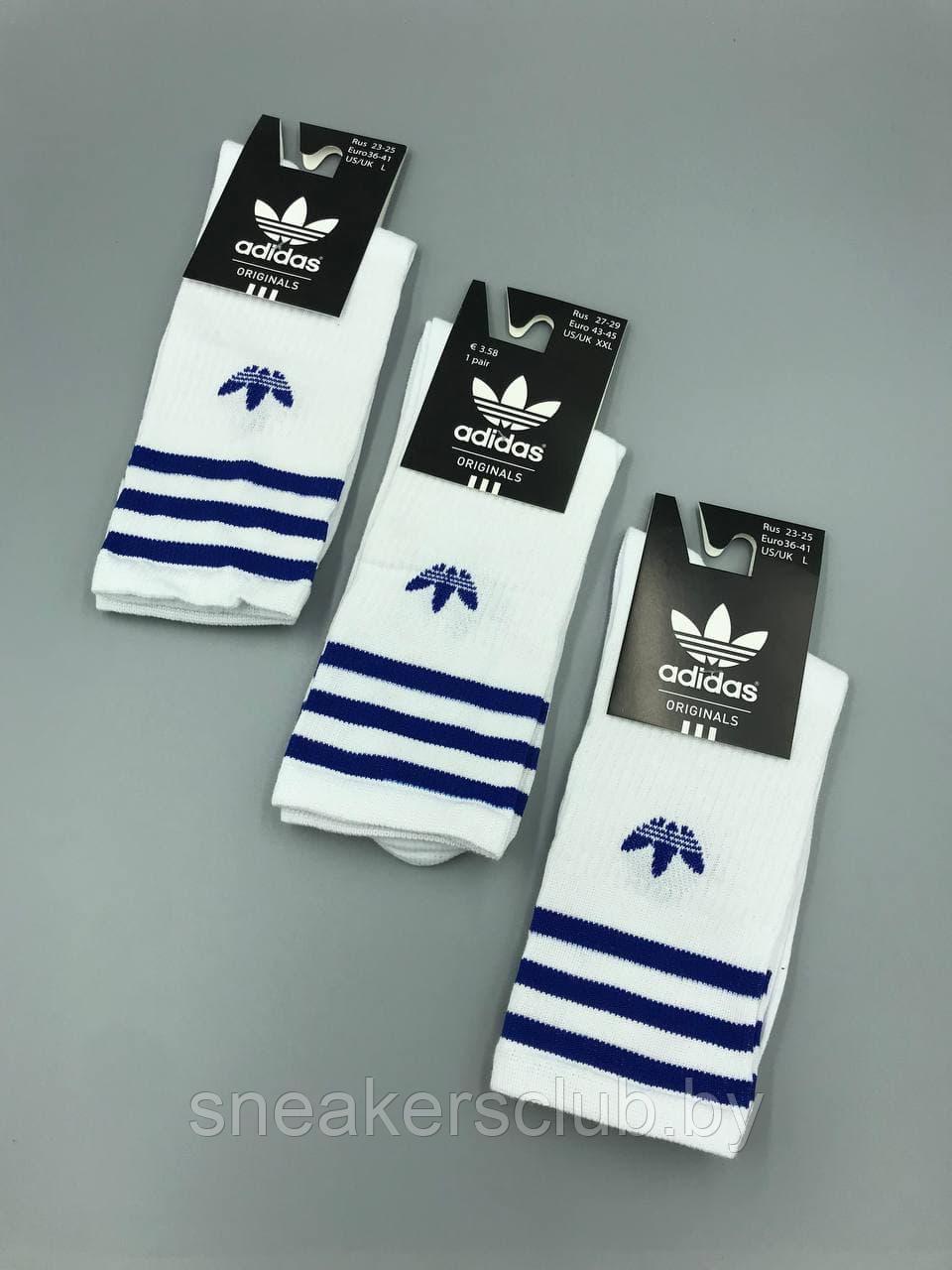 Белые носки Adidas / удлиненные носки / носки с резинкой 43-45 - фото 2 - id-p186084367