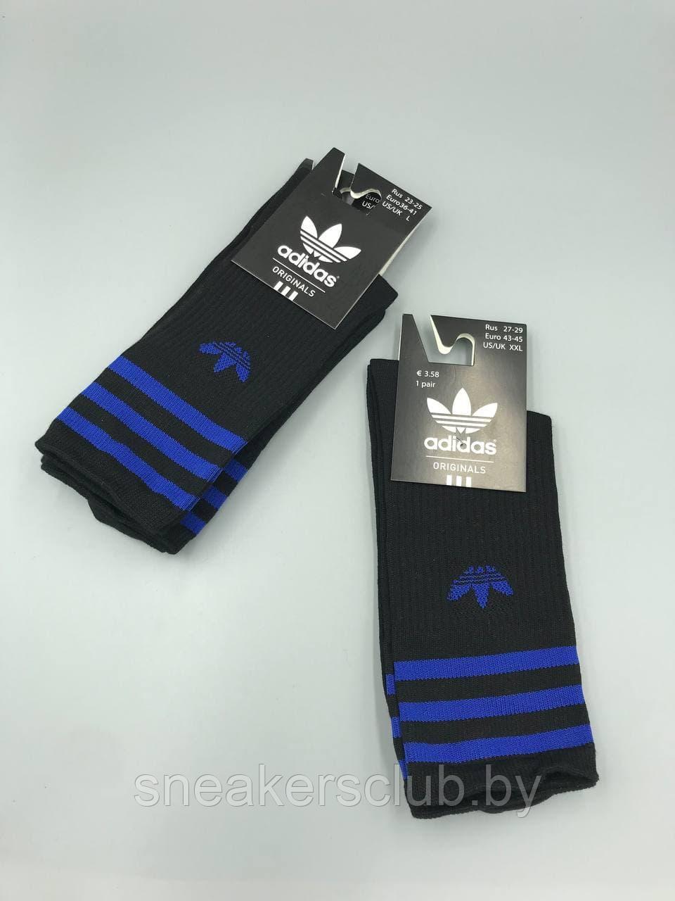 Черные носки Adidas / удлиненные носки / носки с резинкой - фото 3 - id-p173350529