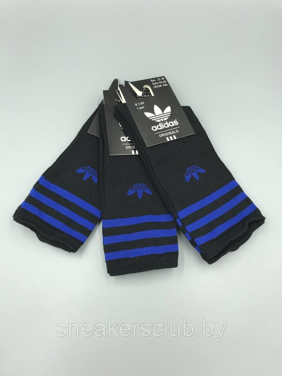 Черные носки Adidas / удлиненные носки / носки с резинкой - фото 2 - id-p173350529