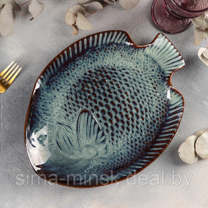 Блюдо керамическое сервировочное «Рыба», 31,5×24 см - фото 1 - id-p173357274