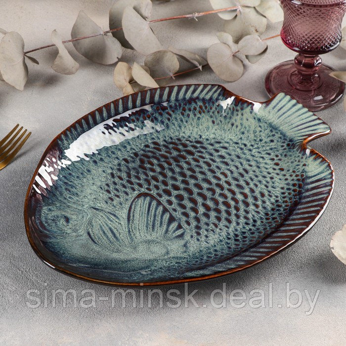 Блюдо керамическое сервировочное «Рыба», 31,5×24 см - фото 2 - id-p173357274