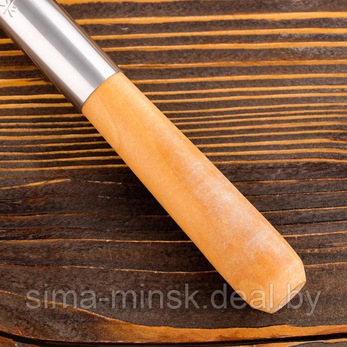 Шумовка для казана узбекская 53см, диаметр 15см, светлая деревянная ручка - фото 4 - id-p173356221
