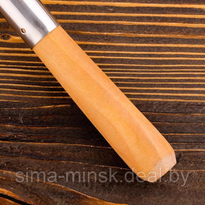 Шумовка для казана узбекская 53см, диаметр 15см, светлая деревянная ручка - фото 8 - id-p173356221