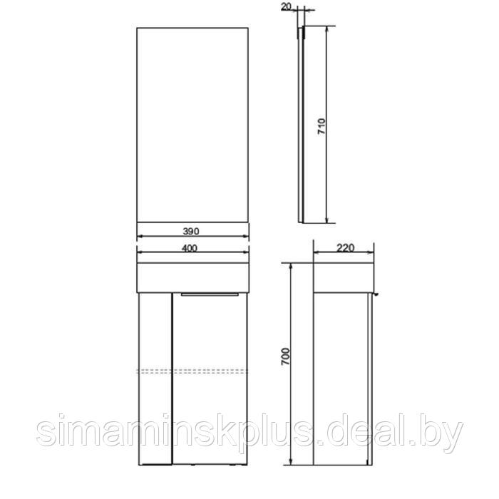 Зеркало COMFORTY «Асти-40», дуб темно-коричневый - фото 2 - id-p173358774