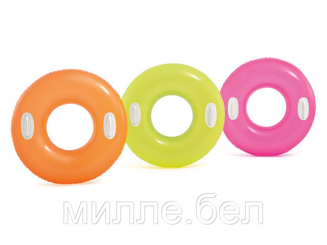 Надувной круг для плавания с ручками Hi-Gloss, 76 см, INTEX (от 8 лет, цвета в ассортименте) - фото 1 - id-p173365063