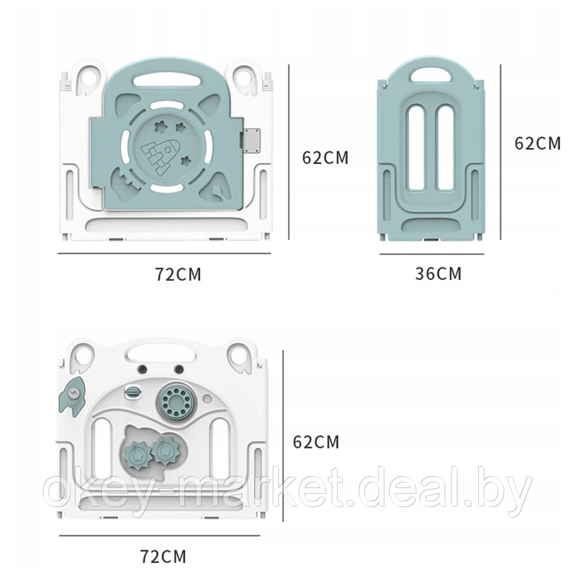 Детский модульный манеж Costway 14 модулей ( 145 х 145 х 62 см ) - фото 8 - id-p173381956