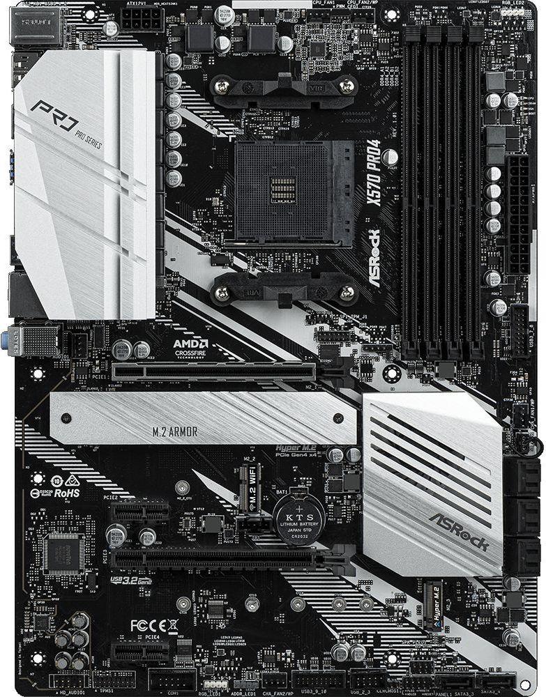 Мат.плата ASRock X570 PRO4, (AMD X570), ATX, DDR4, HDMI/DP S-AM4