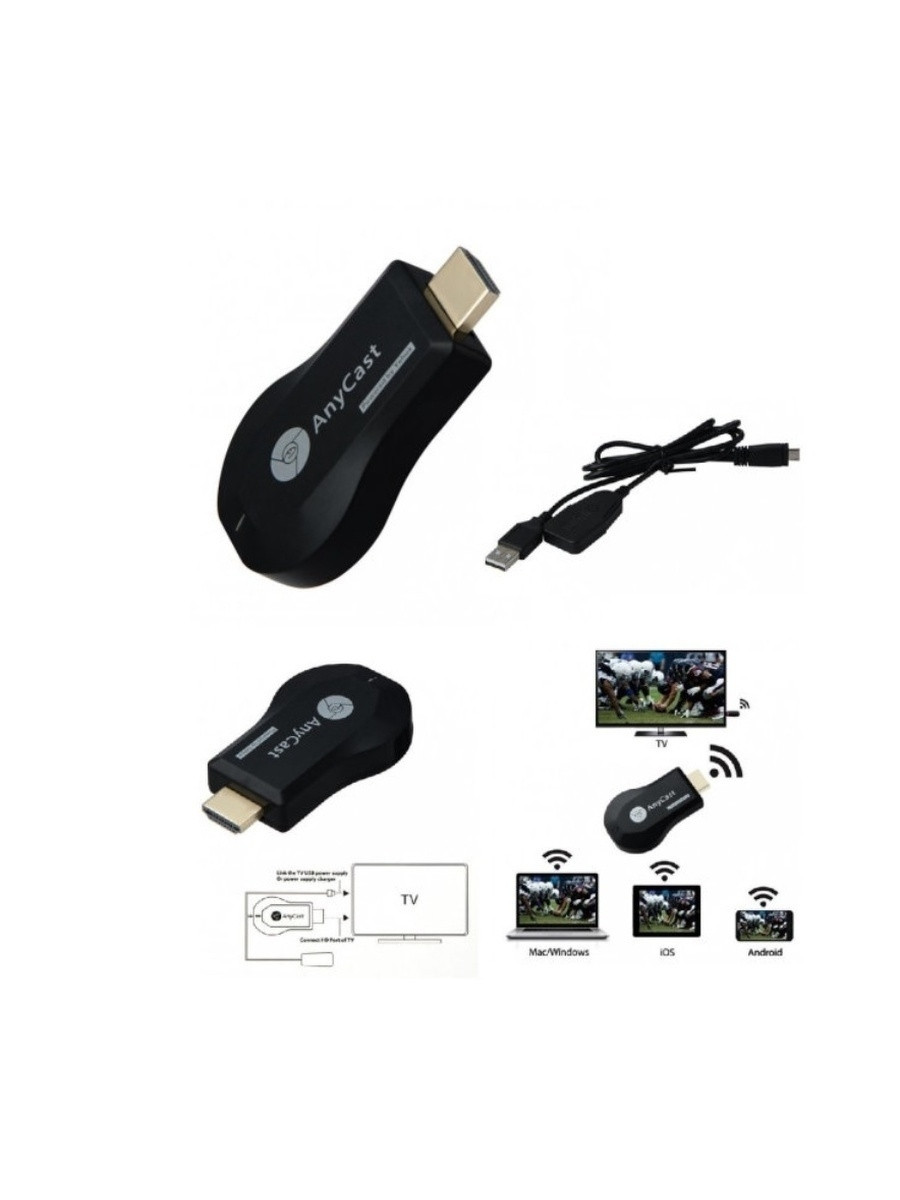 Медиаплеер ресивер WiFi HDMI AnyCAST M9 Plus Display Dongle / HDMI Wi Fi адаптер для телевизора - фото 2 - id-p173401084