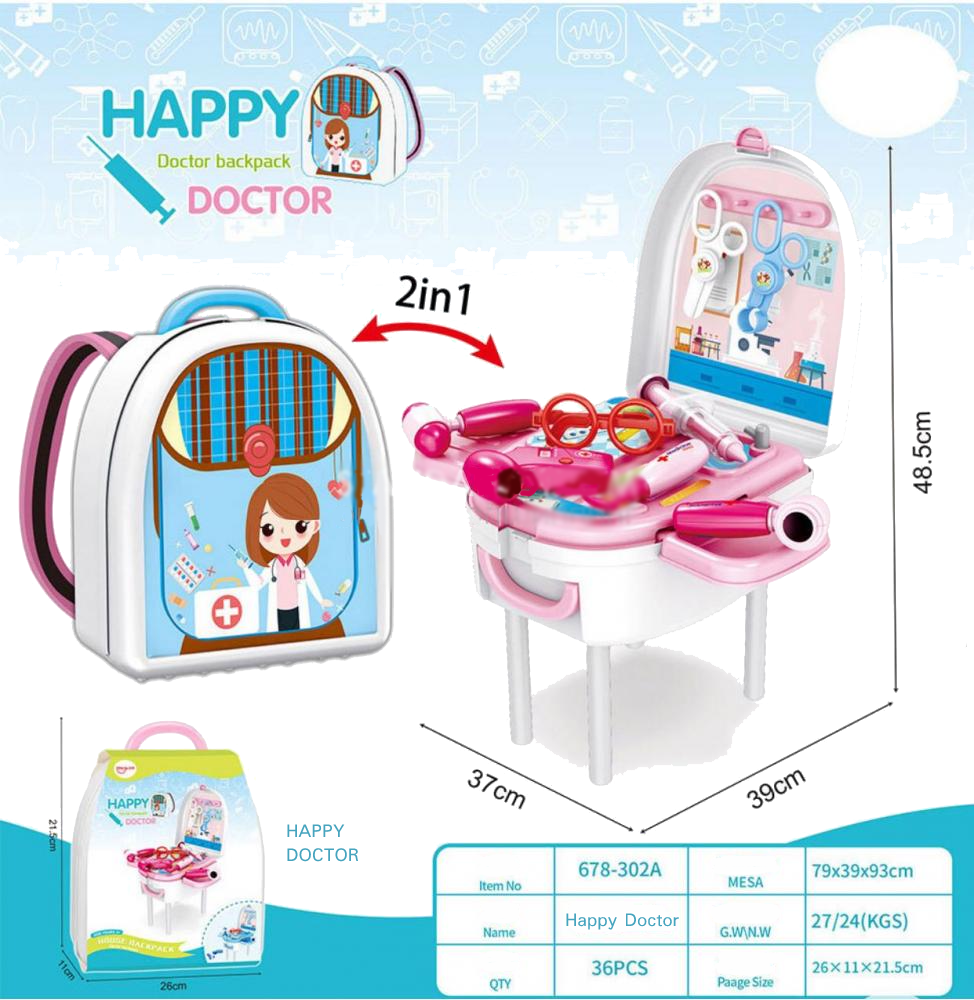 Детский набор "Happy Doctor" в чемоданчике + стол 2 в 1 - фото 2 - id-p173403598