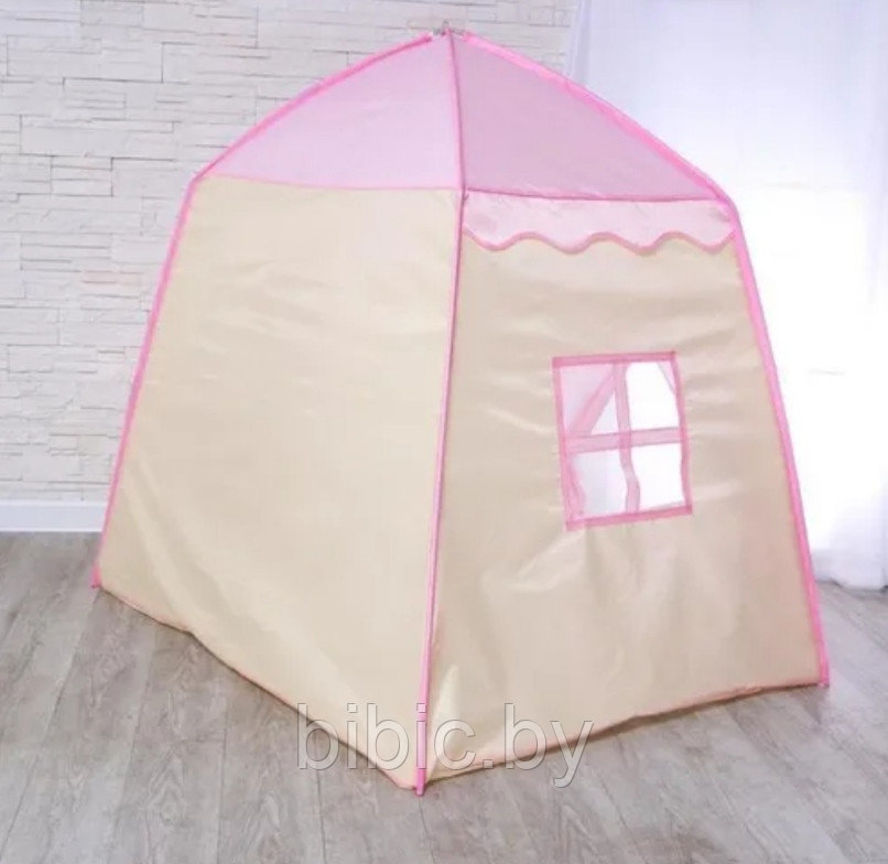 Детская игровая палатка "Домик", розовый 130х100х130 см - фото 5 - id-p173405433