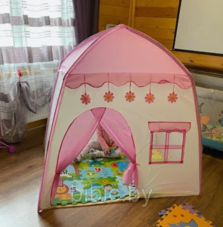 Детская игровая палатка "Домик", розовый 130х100х130 см - фото 8 - id-p173405433