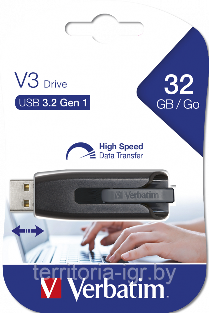 Флэш-накопитель 32Gb Store 'n' Go USB 3.0 V3 черный Verbatim