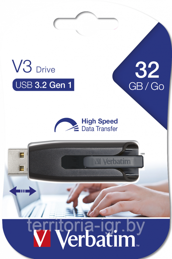 Флэш-накопитель 32Gb Store 'n' Go USB 3.0 V3 черный Verbatim - фото 1 - id-p173410977