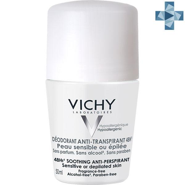 Дезодорант шариковый Виши для чувствительной кожи 48 часов 50ml - Vichy Deodorant Roll On Sensitive Skin - фото 2 - id-p173408625