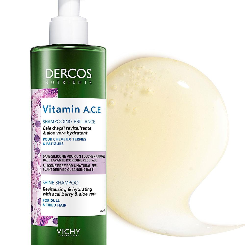 Шампунь Виши для блеска волос 250ml - Vichy Nutrients Vitamin ACE Shampoo - фото 3 - id-p173408645