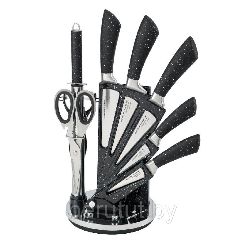 Набор ножей на подставке MERCURY HAUS 9 предметов - фото 1 - id-p173416867