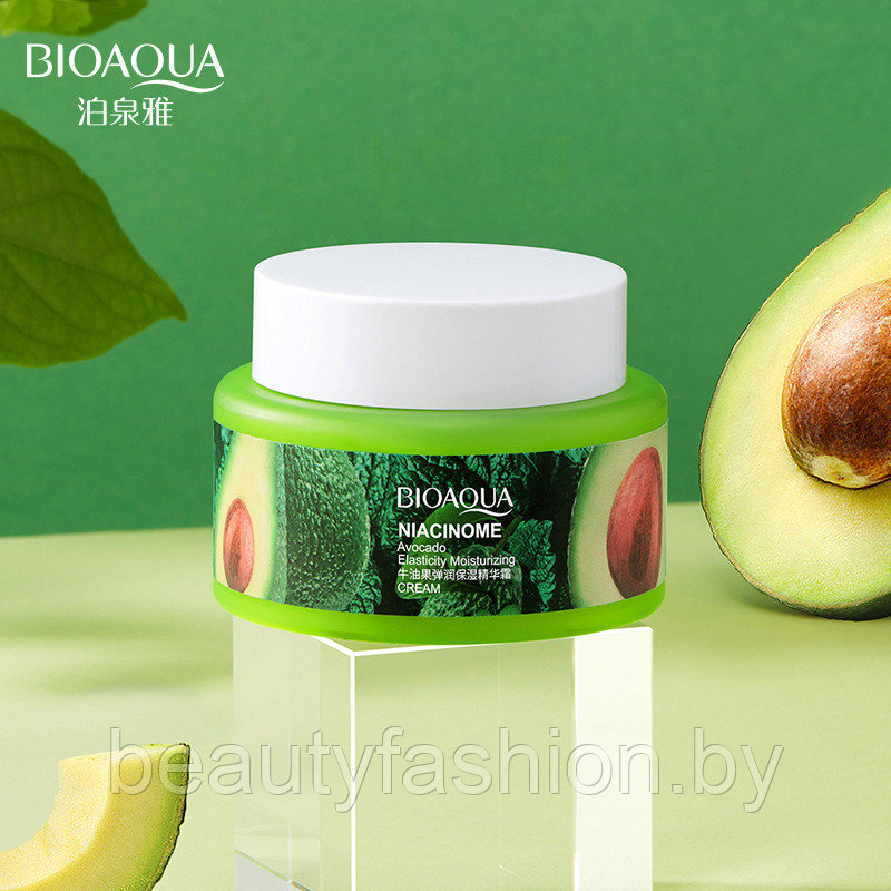 Увлажняющая маска-крем для лица с экстрактами авокадо и мяты Niacinome Avocado Elasticity Cream, 50г Bioaqua - фото 1 - id-p173417048