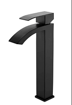Смеситель высокий черный для умывальника водопад  LEDEMEL1155B-15, фото 3