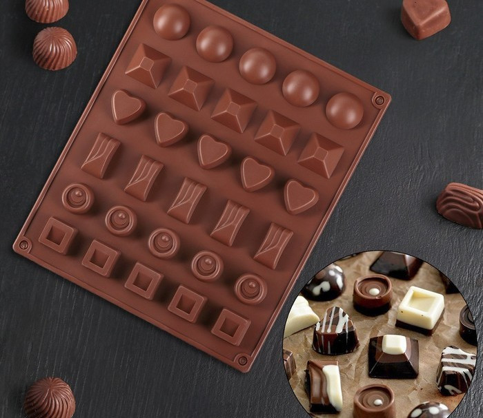 Форма "Коробка конфет" декор для шоколада и льда - фото 2 - id-p173429915