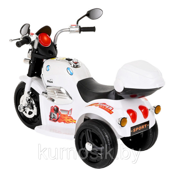 Электромотоцикл Pituso 6V/4,5Ah*1,15W*1,колеса пластик,свет,музыка, X-818 красный - фото 6 - id-p173429986