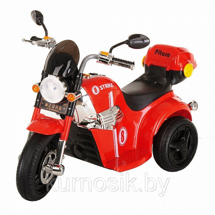 Электромотоцикл Pituso 6V/4Ah*1, свет, звук, колеса пластик MD-1188 красный - фото 5 - id-p173438609
