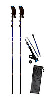 Палки телескопические для скандинавской ходьбы Fora XG-03 Trekking Compact в чехле, 65-135 см синий, фото 1
