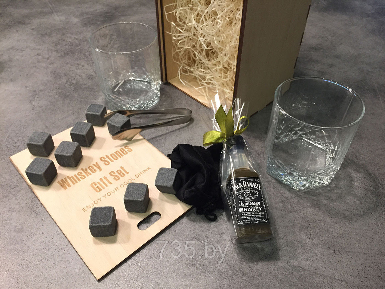 БОЛЬШОЙ ПОДАРОЧНЫЙ НАБОР 7 В 1 "WHISKEY STONES GIFT SET" РАЗМЕР НАБОРА: 19Х14Х12 (СМ) - фото 2 - id-p173449710