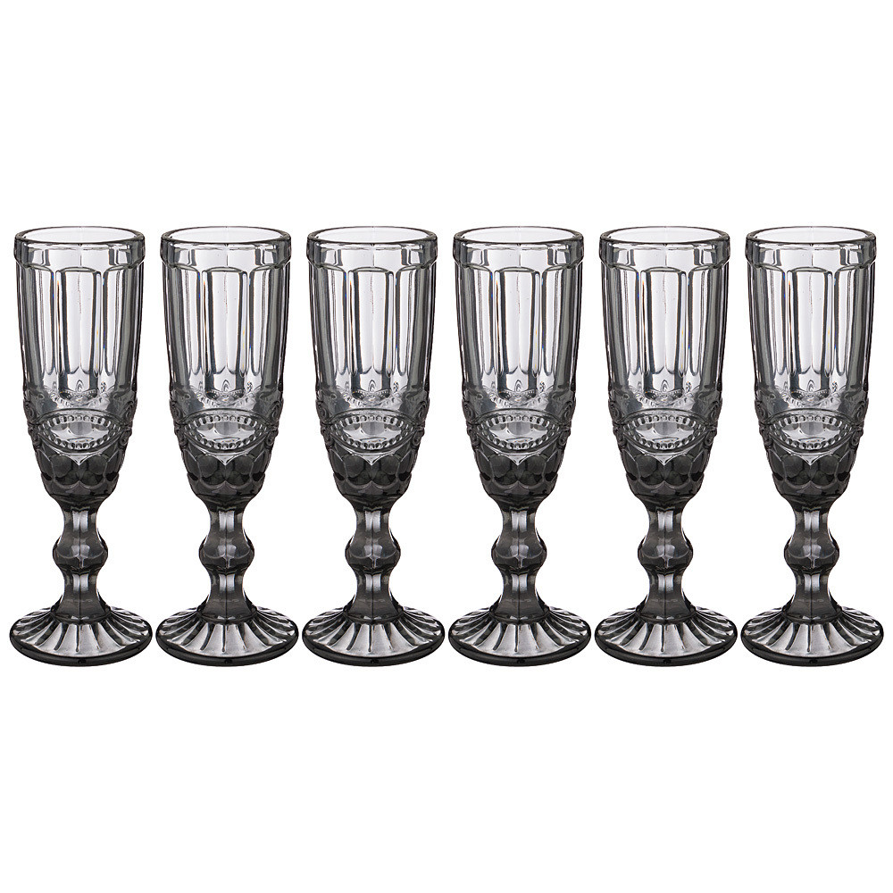 Набор бокалов для шампанского Muza Color Серпентина 6шт 150мл (4 варианта расцветки) Lefard 781-103 - фото 1 - id-p173455761