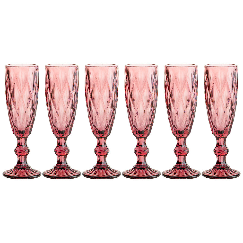 Набор бокалов для шампанского Muza Color Ромбо 6шт 150мл (5 вариантов расцветки) Lefard 781-114 - фото 1 - id-p173455762
