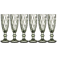 Набор бокалов для шампанского Muza Color Ромбо 6шт 150мл (5 вариантов расцветки) Lefard 781-116