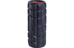 Ролик для йоги (массажный) 33см x13,5cм, высокая жесткость, черный/оранжевый STARFIT FA-509-BK-OR