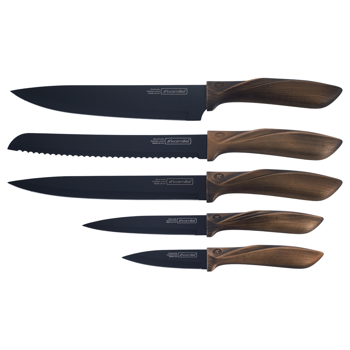 Набор ножей 6 пр. (5 ножей+подставка) Kamille 5166 - фото 3 - id-p173455907
