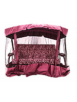 Тент (крыша) для садовых качелей с противомоскитной сеткой МебельСад Ранго бордовый