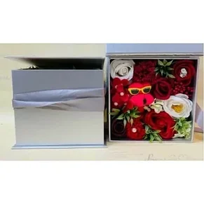 Набор цветов из мыла в подарочной коробке (Красный), фото 2