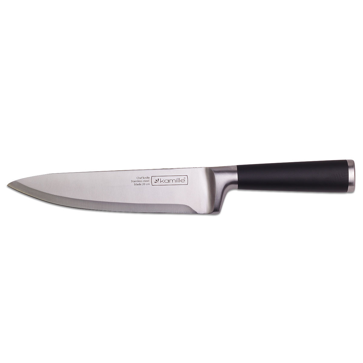 Нож «Шеф-повар» из нержавеющей стали "soft touch" (лезвие 20 см, рукоятка 14,5 см) Kamille 5190 - фото 1 - id-p173455265