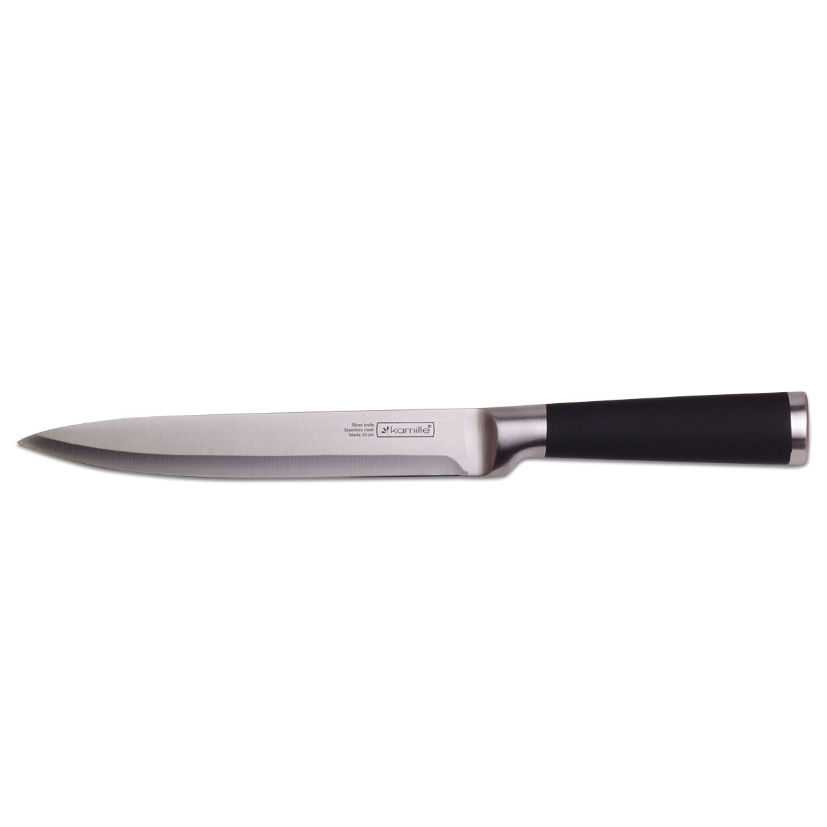 Нож раздельный из нержавеющей стали "soft touch" (лезвие 20 см, рукоятка 14,5 см) Kamille 5191 - фото 1 - id-p173455266