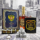 Подарочный набор Jack Daniels: фляжка 255 мл, 4 стопки и металлическая воронка M-39 Темно-коричневый в бронзе, фото 2