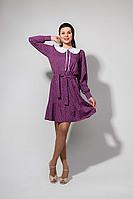 Женская летняя фиолетовая платье и воротник YFS 6147 фуксия+белый 42р.