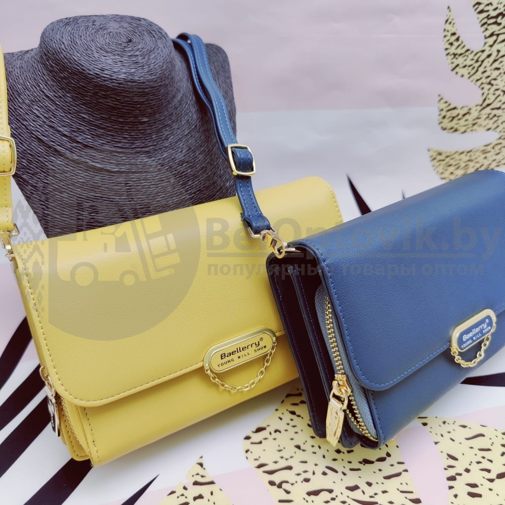 Женская сумочка - портмоне N8606 с плечевым ремнем Baellerry Young Will Show Желтая Yellow - фото 4 - id-p152055770
