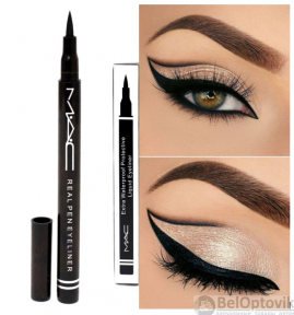 Черная подводка - фломастер MAC New Waterproof Protective Liquid Eyeliner, 2g Черный