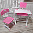 Растущая парта (стол) и растущий стул для дошкольника (подставка для книг, полка для канцтоваров) Розовый, фото 4