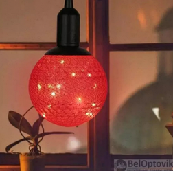 Лампа - светильник (ночник) Хлопковый шар подвесная декоративная YT-M-431, диаметр шара 10 см Красный (Gules)