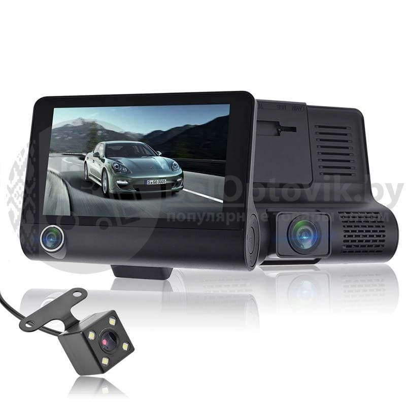 Видеорегистратор с тремя видеокамерами Video CarDVR Full HD 1080P (день,ночь) - фото 6 - id-p138767883