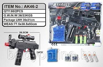 Игрушка Автомат с мягкими и гелевыми пульками 2в1 арт AK46-2